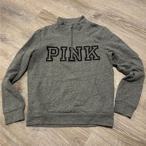 Pink Pullover Half Zip Sweater